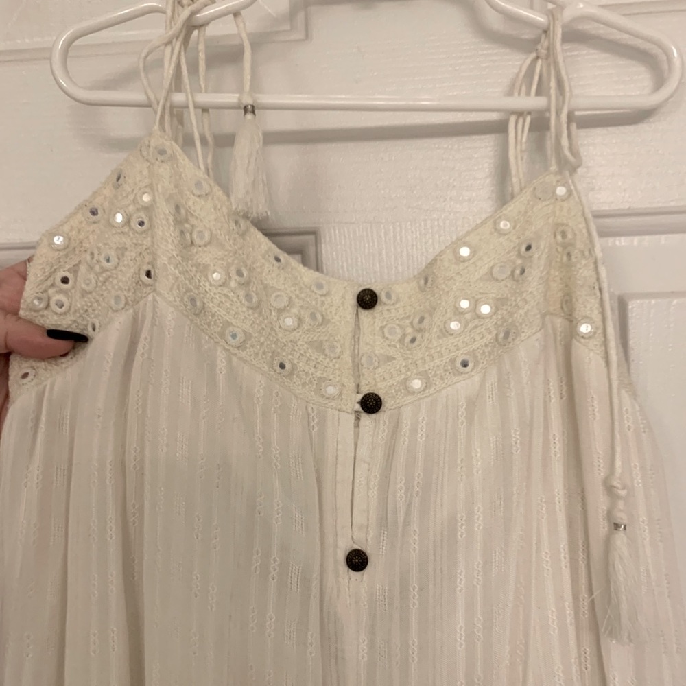 American Eagle white flowy sparkle dress